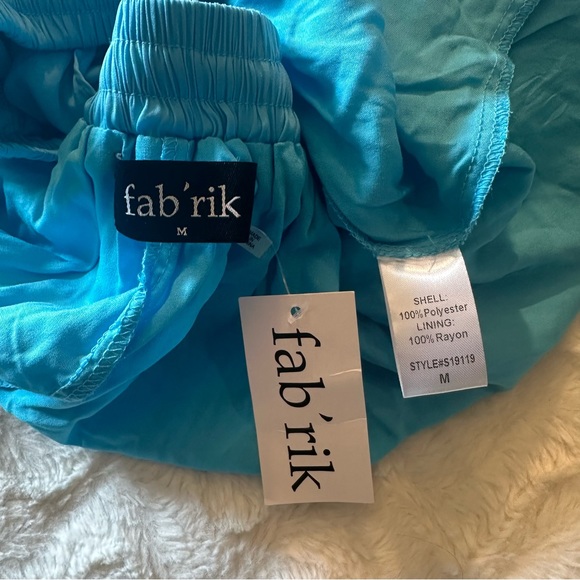 fab'rik Chay Pleated Aqua Teal Blue A-Line Skirt Size Medium - Picture 11 of 14